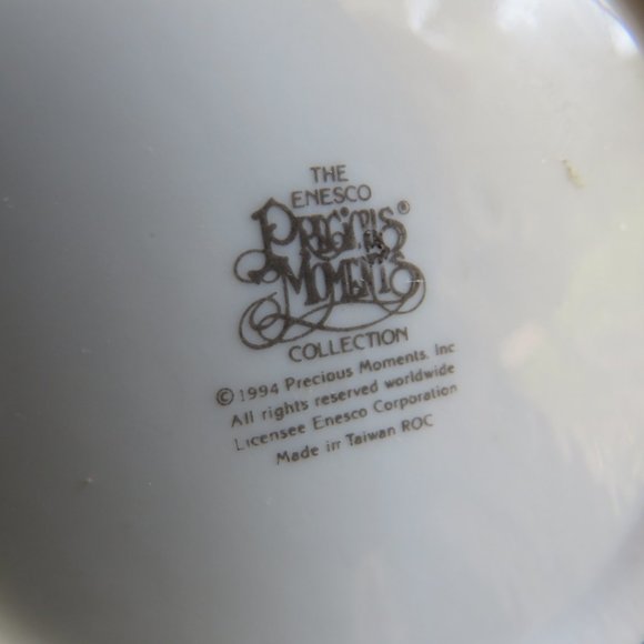 MAY YOUR CHRISTMAS BE DELIGHTFUL 4" Precious Moments 1994 Ceramic Plate - Picture 3 of 6